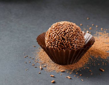 Brigadeiros, Brazilian Easter egg filled with granulated chocolate and cream, eaten with a spoon. Easter tradition in Brazil clipart