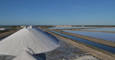 Aigues Mortes 'deki tuzlu bataklıklar, Camargue, Fransa' daki Occitan