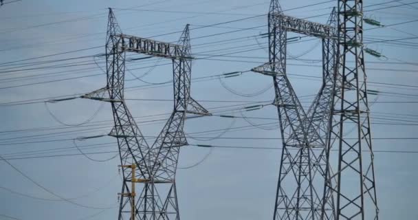 电力线路 法国高压电源 — 图库视频影像