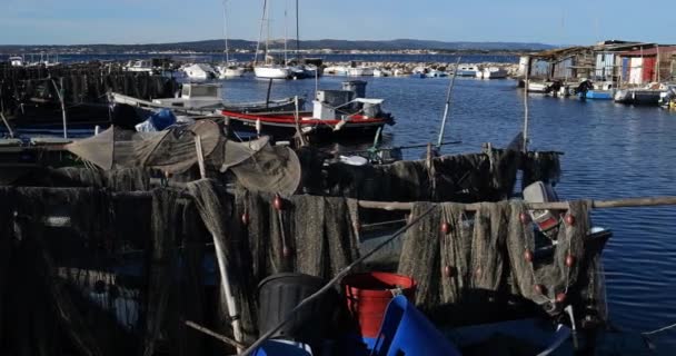 フランスのサテの伝統的な漁業地区ポンテ コート — ストック動画