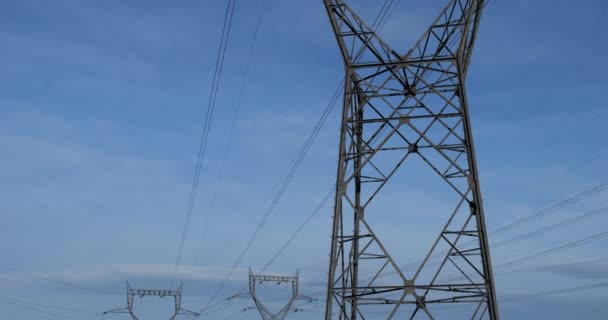 Power Line Hight Voltage France — Stock Video