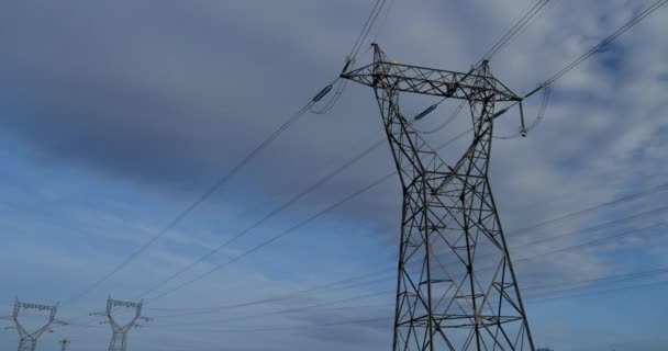 Power Line Hight Voltage France — Stock Video