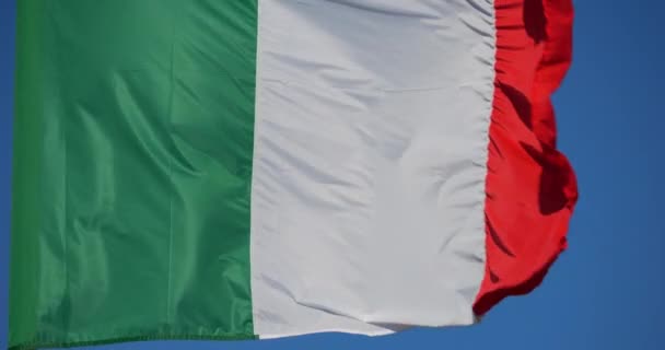 Bandeira Nacional Italiana Acenando Vento — Vídeo de Stock