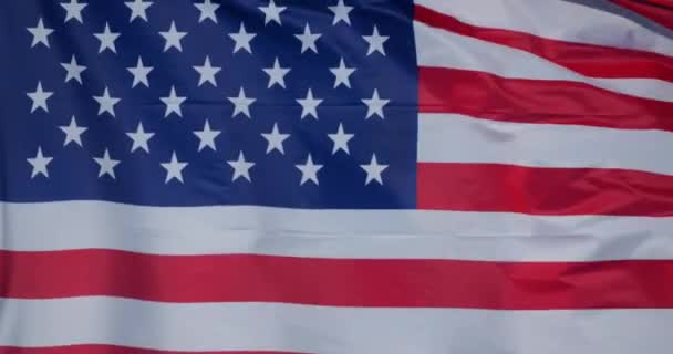 Bandera Nacional Estados Unidos Ondeando Viento — Vídeos de Stock