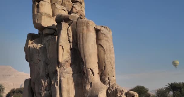 Memnon Kolosszusok Királyok Völgye Luxor Egyiptom Felső Része — Stock videók