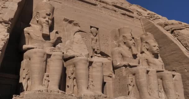 Grote Tempel Van Ramses Abu Simbel Boven Egypte — Stockvideo