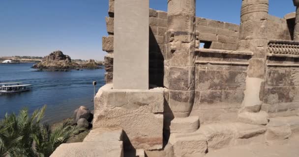 Templele Lui Philae Templul Lui Hathor Aswan Egiptul Sus — Videoclip de stoc