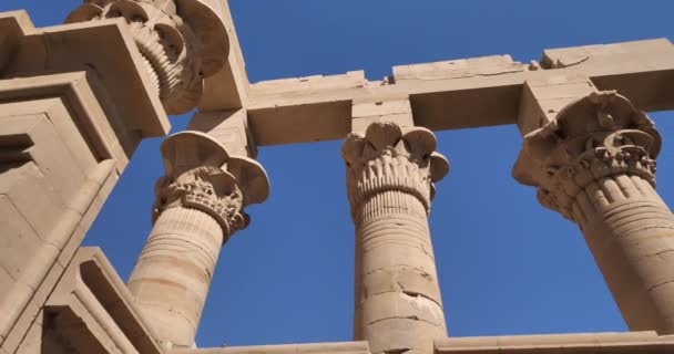Philae Templomok Ízisz Temploma Aswan Egyiptom Felső Része — Stock videók