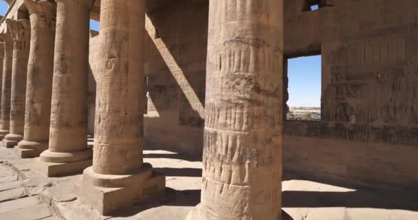 Tarık Tapınaklar Hathor Tapınağı Aswan Yukarı Mısır — Stok video