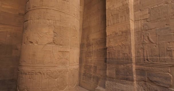 Uvnitř Chrámu Philae Aswan Horní Egypt — Stock video