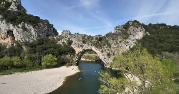 Pont Arc Vallon Pont Arc Departement Ardeche Frankreich — Stockvideo