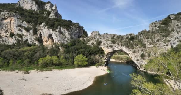 Pont Arc Vallon Pont Arc Departement Ardeche Frankreich — Stockvideo