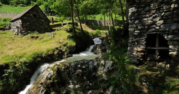 Gedre Top Mühlen Hautes Pyrenees Okzitanien Frankreich — Stockvideo