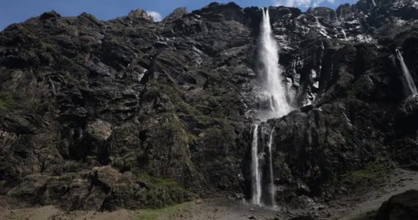 Wodospad Gavarnie Cirque Gavarnie Pireneje Hautes Francja — Wideo stockowe
