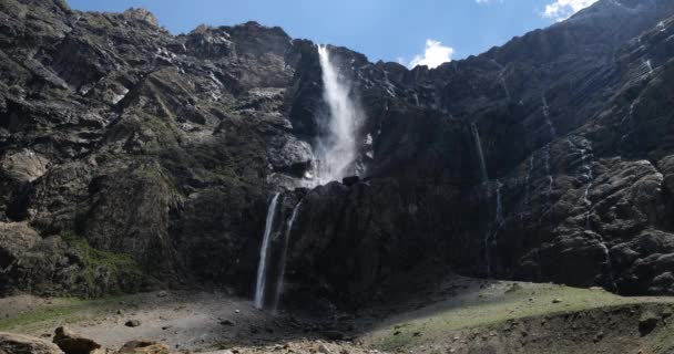 Wodospad Gavarnie Cirque Gavarnie Pireneje Hautes Francja — Wideo stockowe
