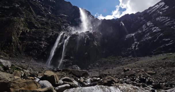 Cachoeira Gavarnie Cirque Gavarnie Hautes Pyrenees França — Vídeo de Stock