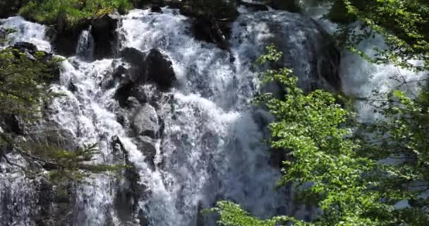 Vattenfallet Gaube Pont Espagne Cauterets Hautes Pyrenéerna Frankrike — Stockvideo