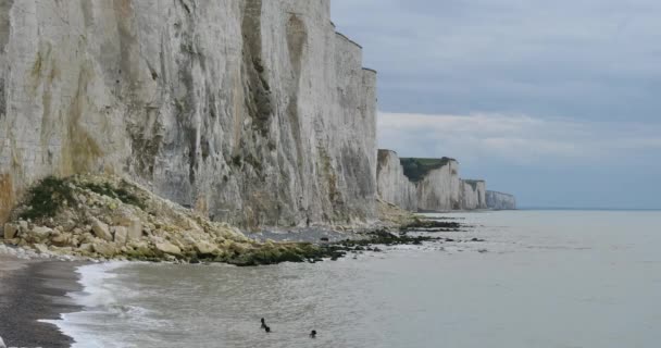 Cliffs Ault Coastal Erosion Dipartimento Della Somme Francia — Video Stock