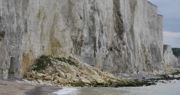 Tebing Ault Pantai Erosi Departemen Somme Perancis — Stok Video