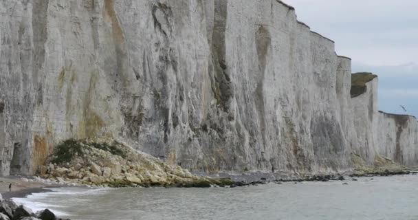 法国Somme省Ault悬崖 海岸侵蚀 — 图库视频影像