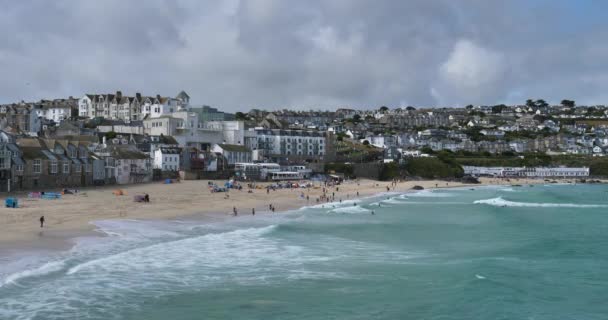 Porthmeor Beach Ives Cornwall Verenigd Koninkrijk — Stockvideo