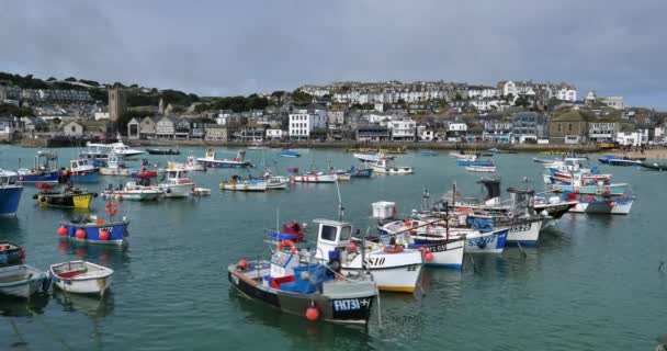 Ives Fishing Harbour Cornwall England — Stock video