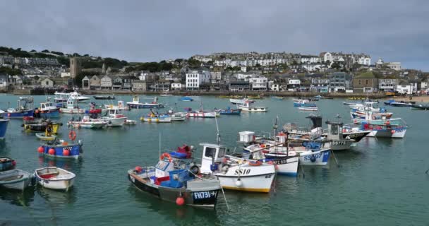 Fischereihafen Ives Cornwall England Großbritannien — Stockvideo