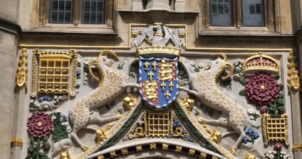 Entrada Frente Portaria Christ College Universidade Cambridge Cambridgeshire Inglaterra Reino — Vídeo de Stock