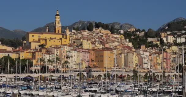 Menton Vieille Ville Port Côte Azur France — Video