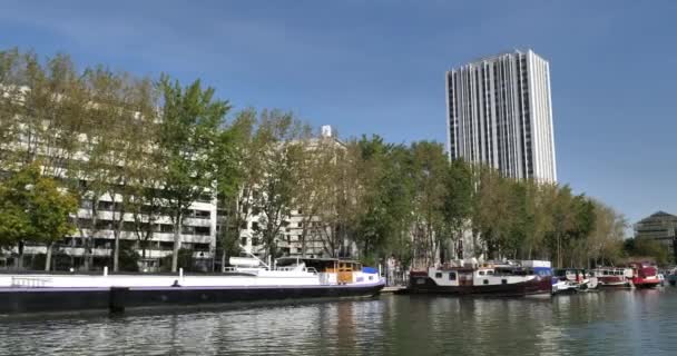 Bassin Dfe Villette 法国巴黎 — 图库视频影像