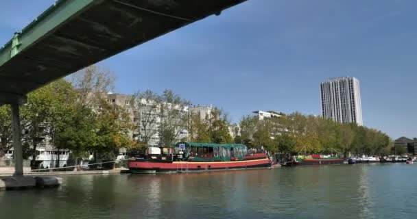 Bassin Dfe Villette 法国巴黎 — 图库视频影像