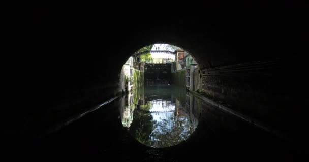 Den Underjordiska Kanalen Saint Martin Paris Frankrike — Stockvideo