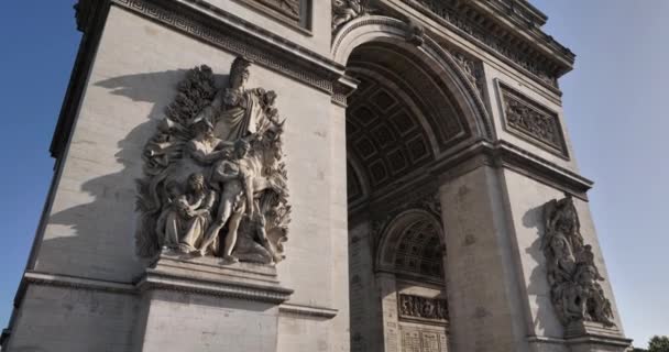 Триумфальная Арка Звезды Париж Франция — стоковое видео