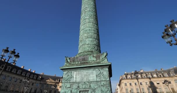 Coluna Vendome Place Vendome Paris França — Vídeo de Stock