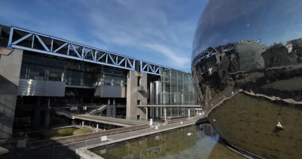 Geode Orașul Științei Industriei Parcul Villette Paris Franța — Videoclip de stoc