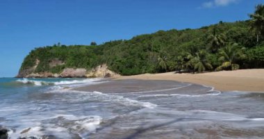 Anse Tillet, kumsal ve Gros Cap, Basse Terre, Fransız Batı Hint Adaları, Guadeloupe.