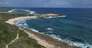 Pointe des Chateaux 'da. Grandes Salines plajı. Grande Terre, Guadeloupe, Fransız Batı Hint Adaları