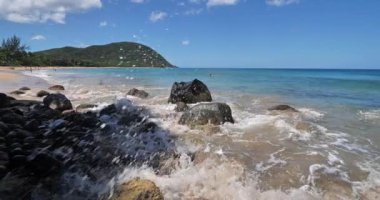Grande Anse, Deshaies, Basse Terre, Fransız Batı Hint Adaları, Guadeloupe plajı.