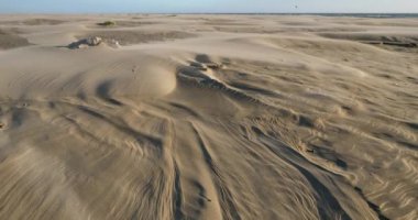 Kumsalda güçlü bir rüzgar esiyor Espiguette, Camargue, Fransa