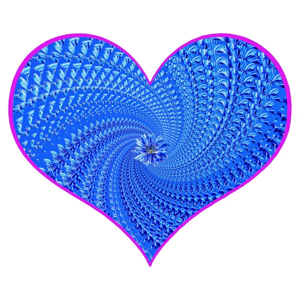 Symbol Tvaru Srdce Pro Milostný Den Twisted Různých Modrých Okvětních — Stock fotografie