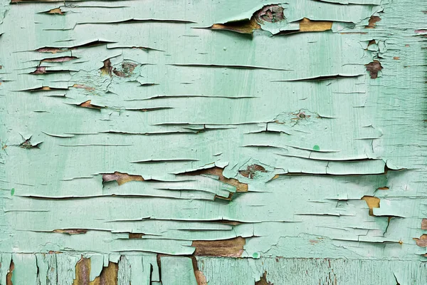 Peeled paint on a wooden wall. peeling paint. Cooled rough painted surface with crack and peeling patterns.