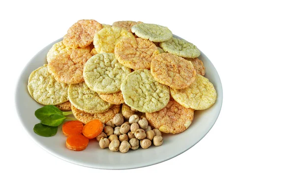 Lanche Vegan Saudável Batatas Fritas Grão Bico Baixa Gordura Com — Fotografia de Stock