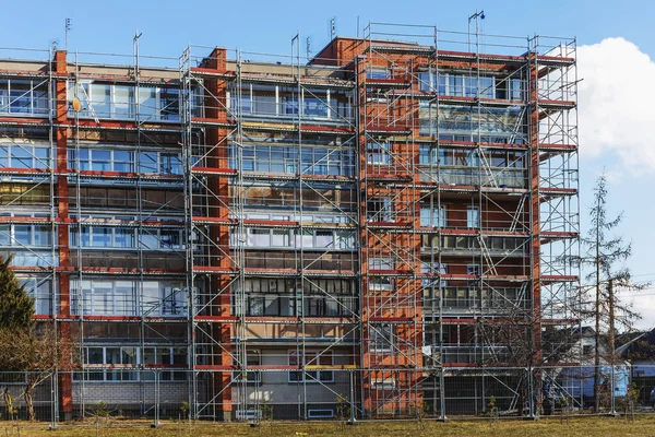 Old Communist Built Apartment Building Being Renovated European Investment Funds Royalty Free Stock Images