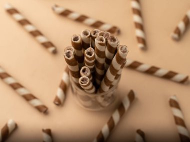 Çikolatalı gofret. Yaşam tarzı fotoğrafçılık..