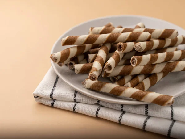 Çikolatalı gofret. Yaşam tarzı fotoğrafçılık..