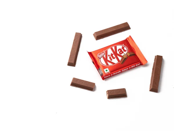 Assam India Augest 2020 Kitkat Chocolate Bar Isolated Stock Image — 스톡 사진