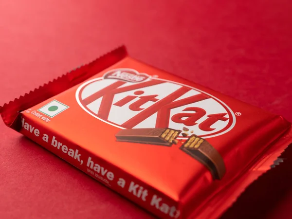 Assam Índia Agosto 2020 Kitkat Chocolate Bar Imagem Estoque Isolado — Fotografia de Stock