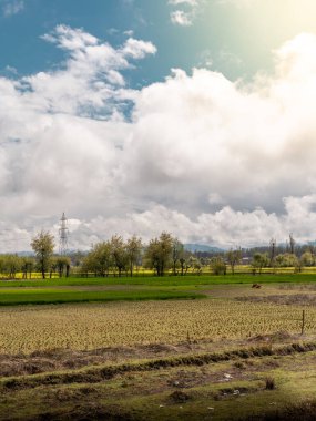 Nefes kesen manzara ve Kaşmir dağlarının görüntüsü. 