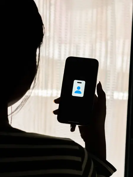 West Bangal Índia Fevereiro 2023 Apple Business Essentials Phone Screen — Fotografia de Stock