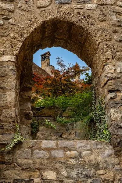 Süslü yeşillikli Chillon Şatosunun güzelliği